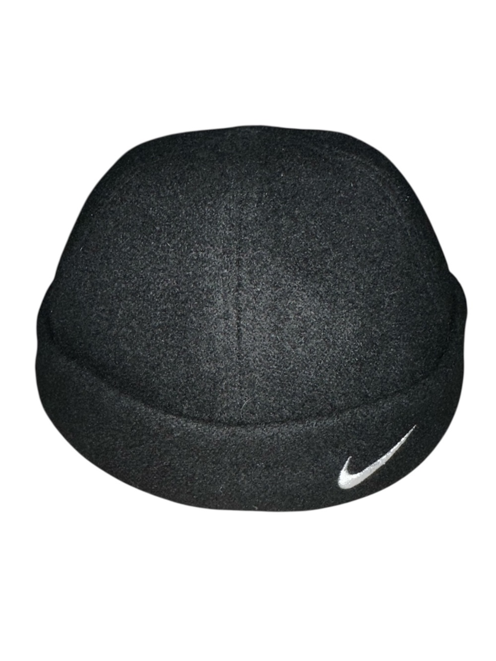 Vintage Nike Wool Rayon Skull Cap Black Beanie Size Medium